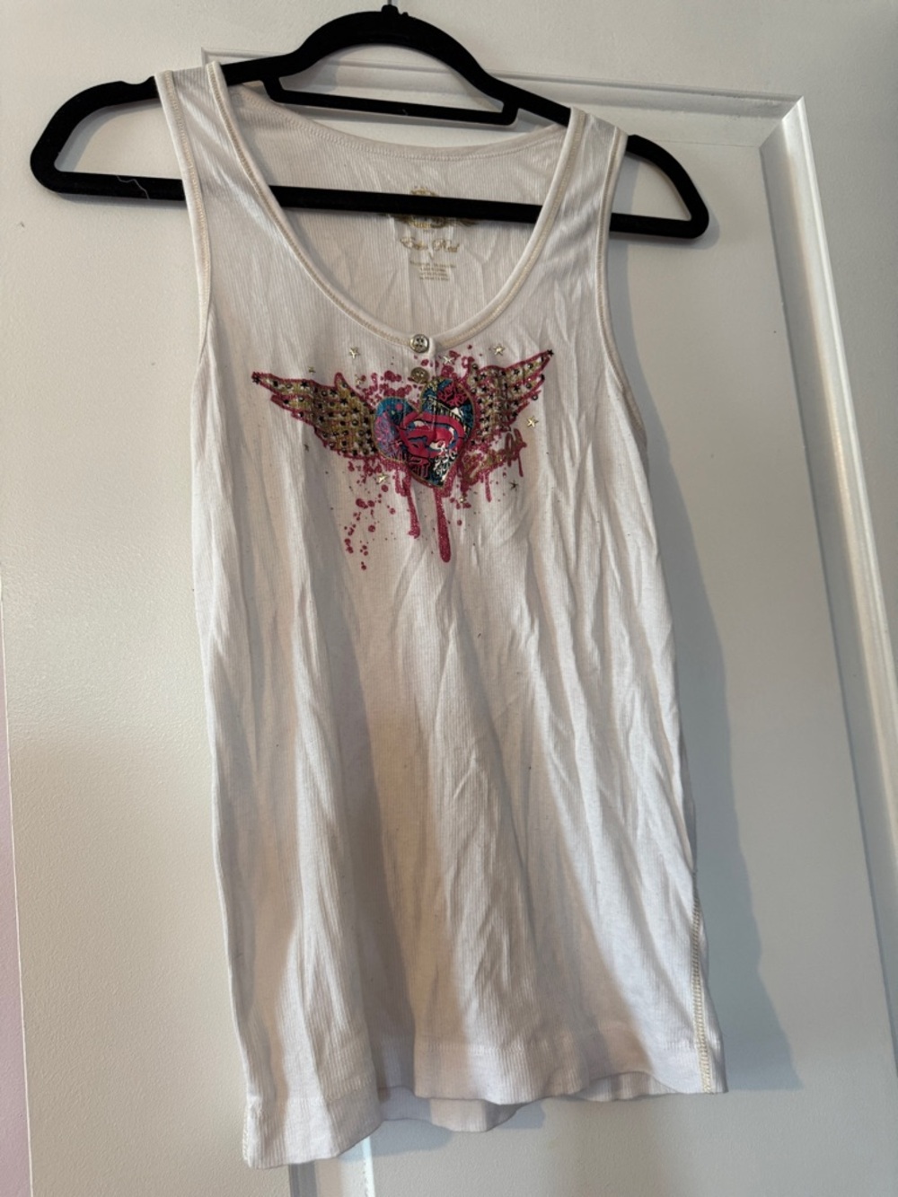 Vintage Ecko red tank top with gold star and glitter details